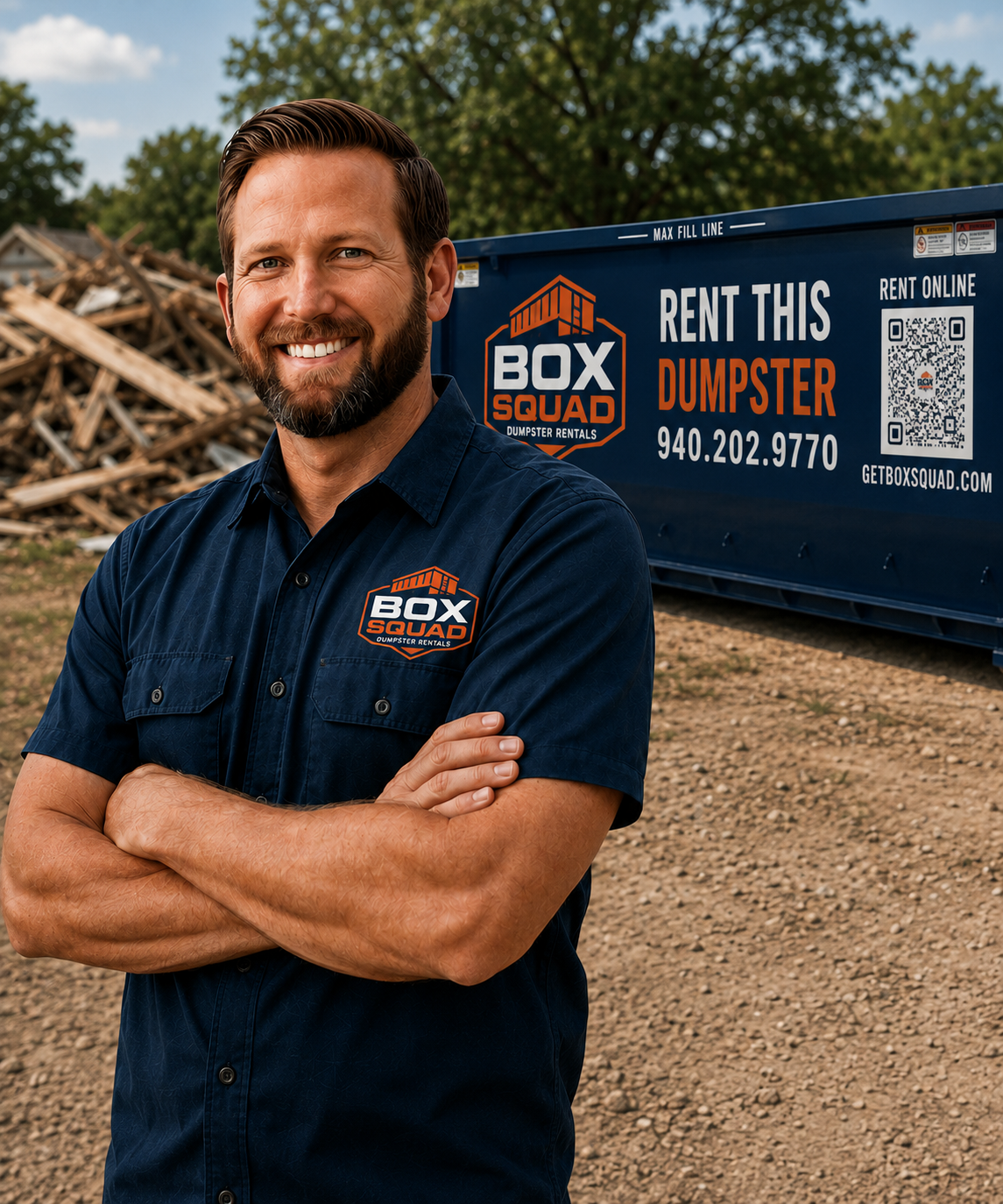 Jake Campbell, owner of Box Squad Dumpster Rentals
